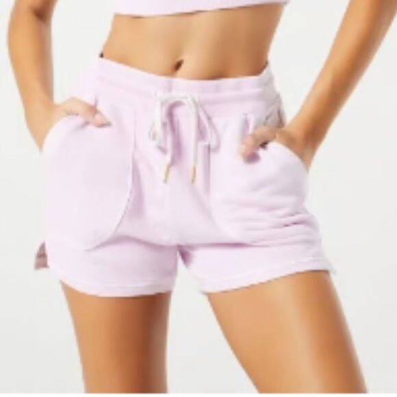 Revolve L*Space XL Active Lounge Shorts Cotton‎ Baggy Peony Pastel Pink Comfy - Picture 1 of 9